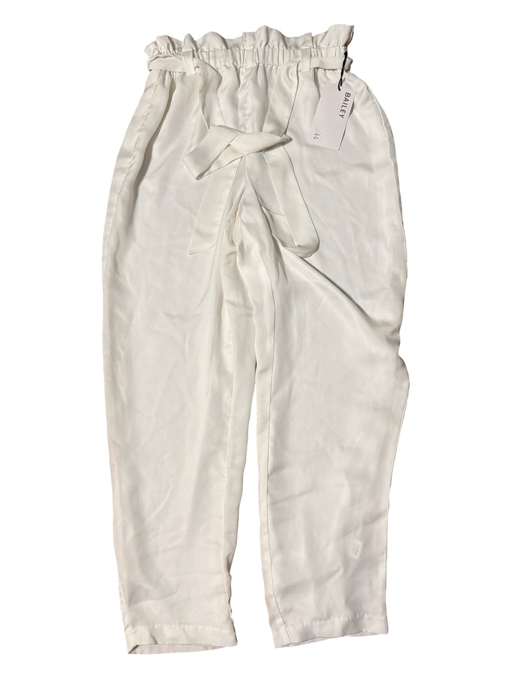Bailey 44 Cream Paperbag Waist Trousers Lined